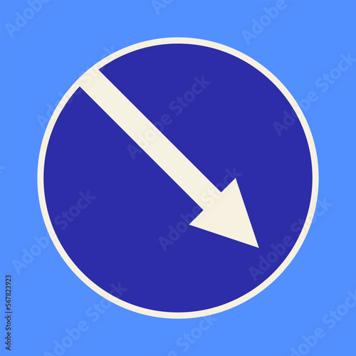 Icon obstacle avoidance on the right. Vector clipart