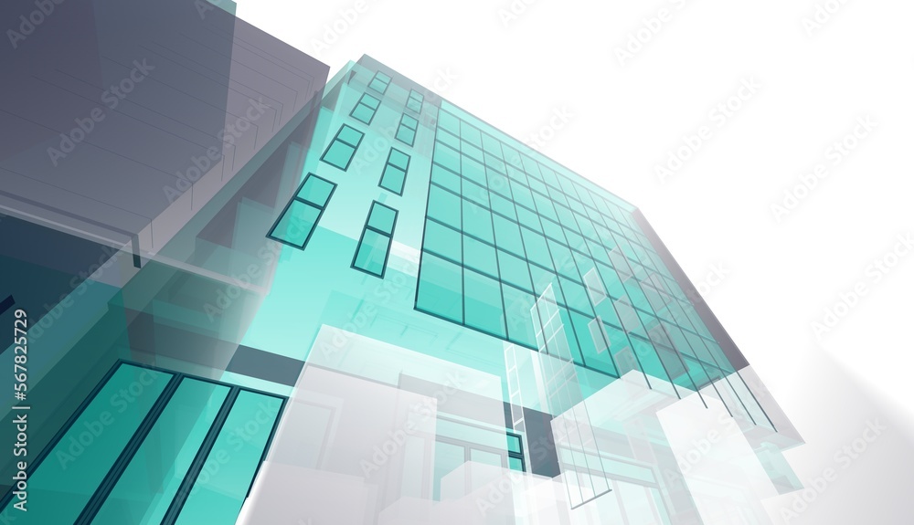 Obraz premium Architecture building 3d illustration