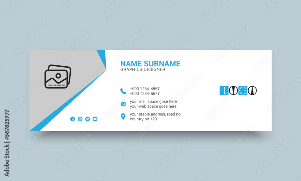 email signature personal or company and social media template