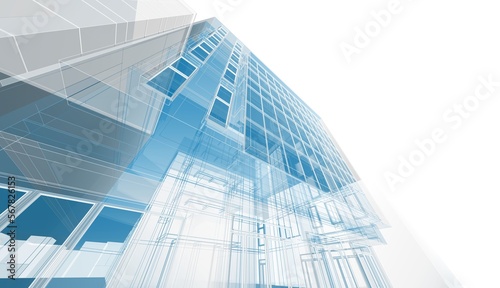 Architecture building 3d illustration