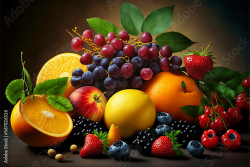 Assorted fruits wallpaper  generative AI  mixed fruit  diverse fruit  assorted fruit