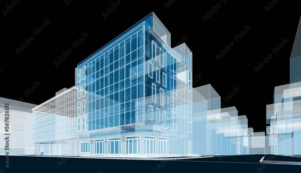 Architecture building 3d illustration Architecture building 3d illustration