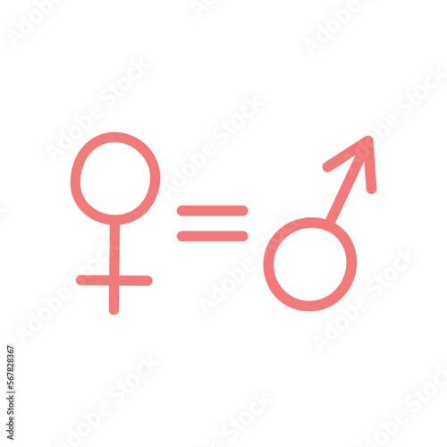The symbol of gender equality. Women and men should always have equal opportunities