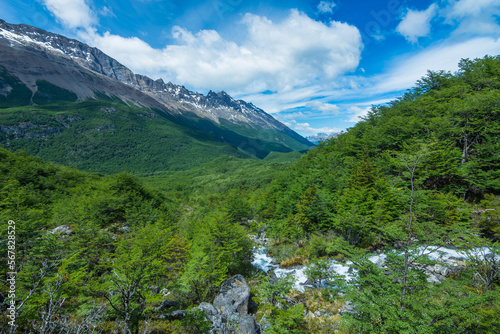 Landscape of of Argentine Patagonia from the trail to Glaciar Huemul (Huemul Glacier) - El Chaltén, Argentina