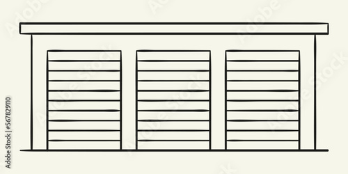 Self Storage Shed.Hand drawn vector illustration