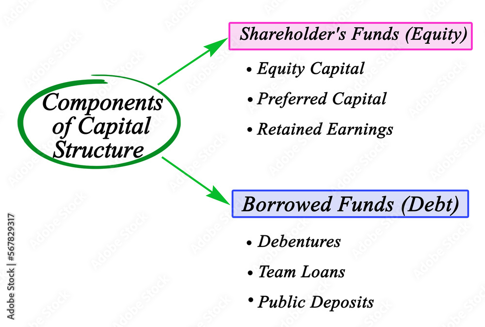 six-components-of-capital-structure-stock-illustration-adobe-stock