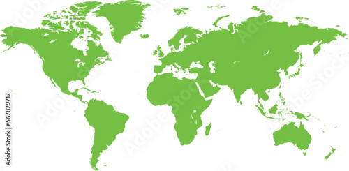 World map vector illustration isolated on white background