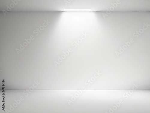 White Empty Wall Background Blank Abstract Light Bright Wallpaper Design. Generative AI © AkuAku
