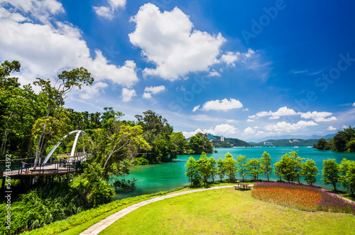 The scenery of Sun Moon Lake in the morning. it’s a famous attraction in Nantou, Taiwan.