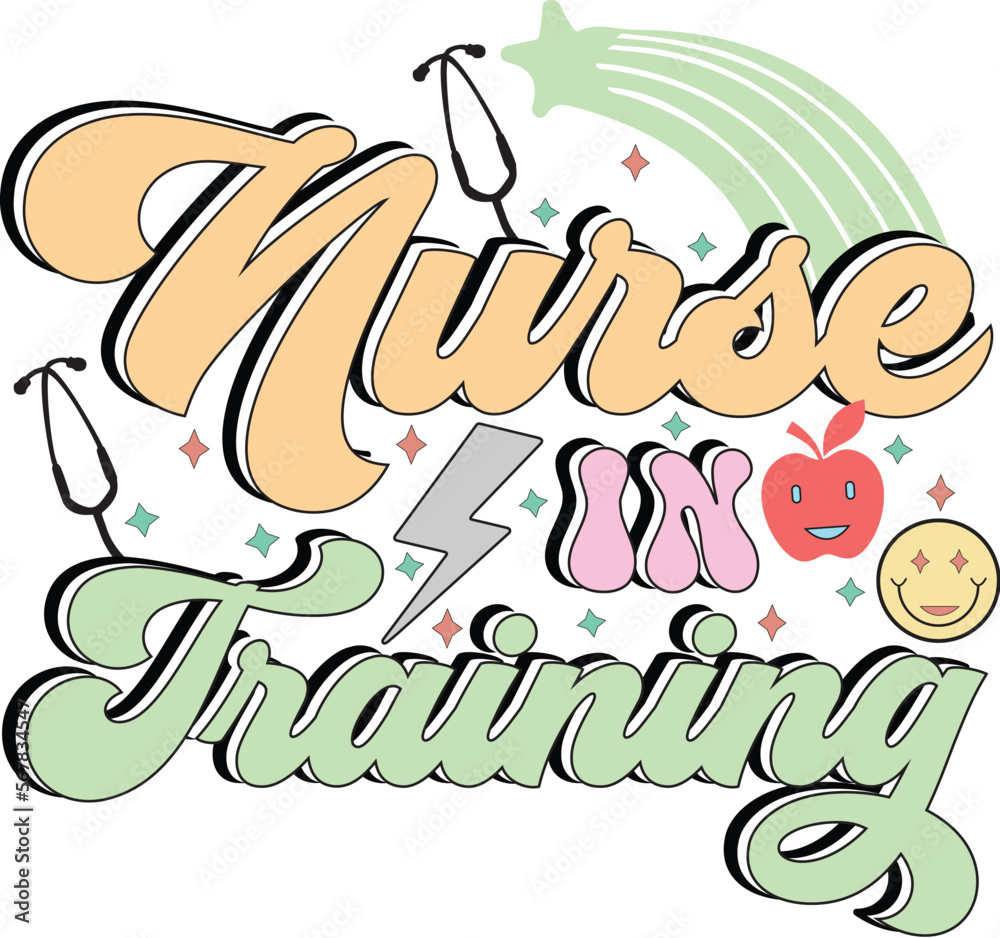 Fototapeta premium Retro Nurse Svg Design