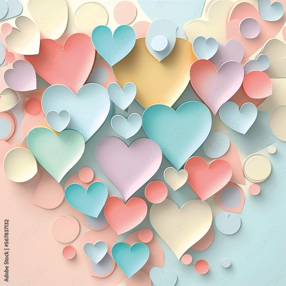 Valentinstag-Hintergrund mit Liebe und Herzen  - Generative AI