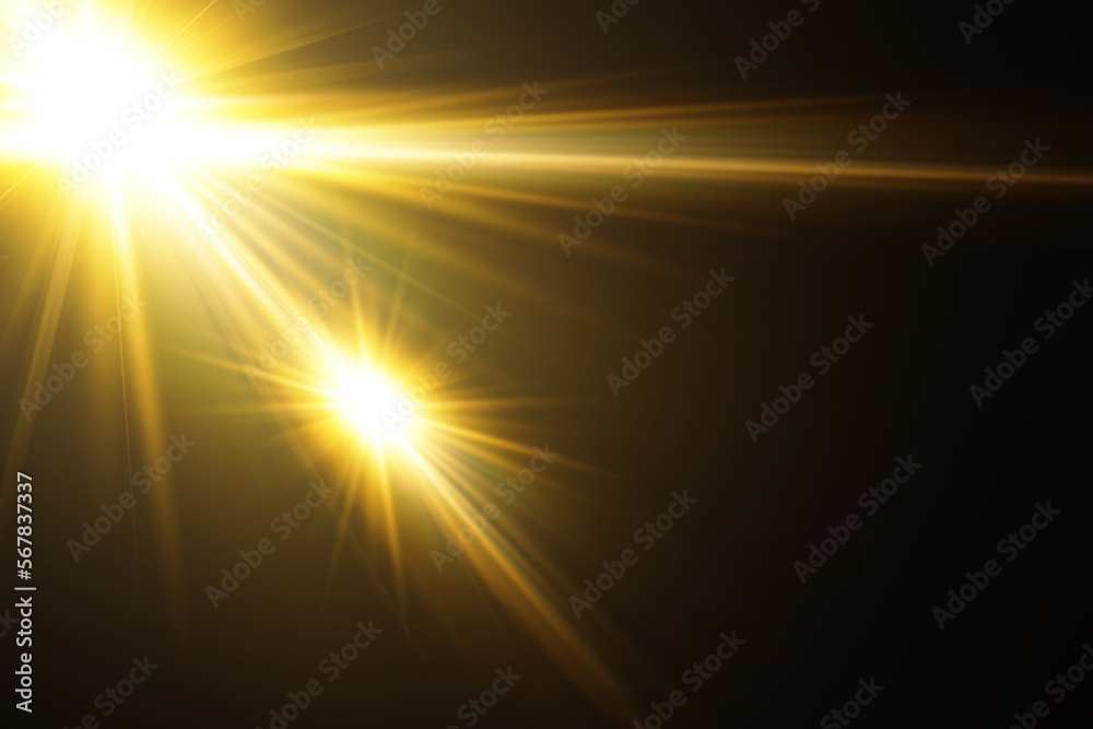 golden lens flares effects