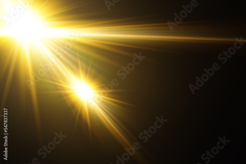 golden lens flares effects