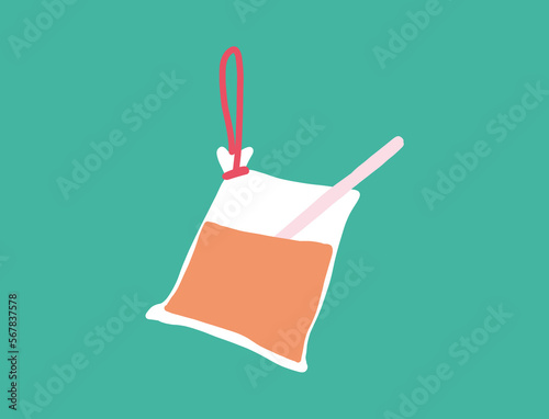 illustration of a bag of malaysian pulled tea / teh tarik