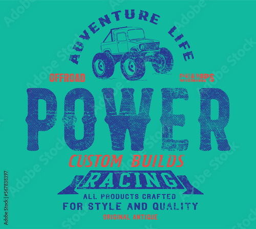 truck design classic rally race retro t-shirts cool design vector print illustration. Speedway Kings.