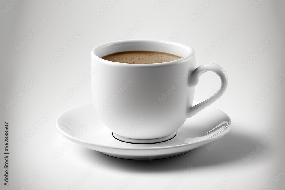 a coffee cup against a white background. Generative AI a coffee cup against a white background. Generative AI