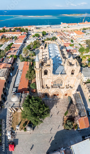 Lala Mustafa Pasha Mosque (Cathedral of Saint Nicholas) in old town of Famagusta, Cyprus