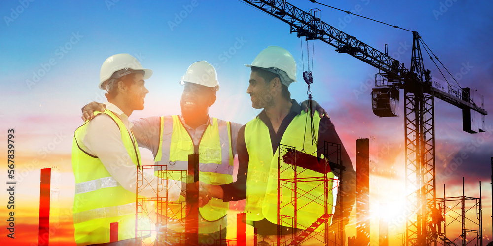 engineering team working on site engineering team working on site