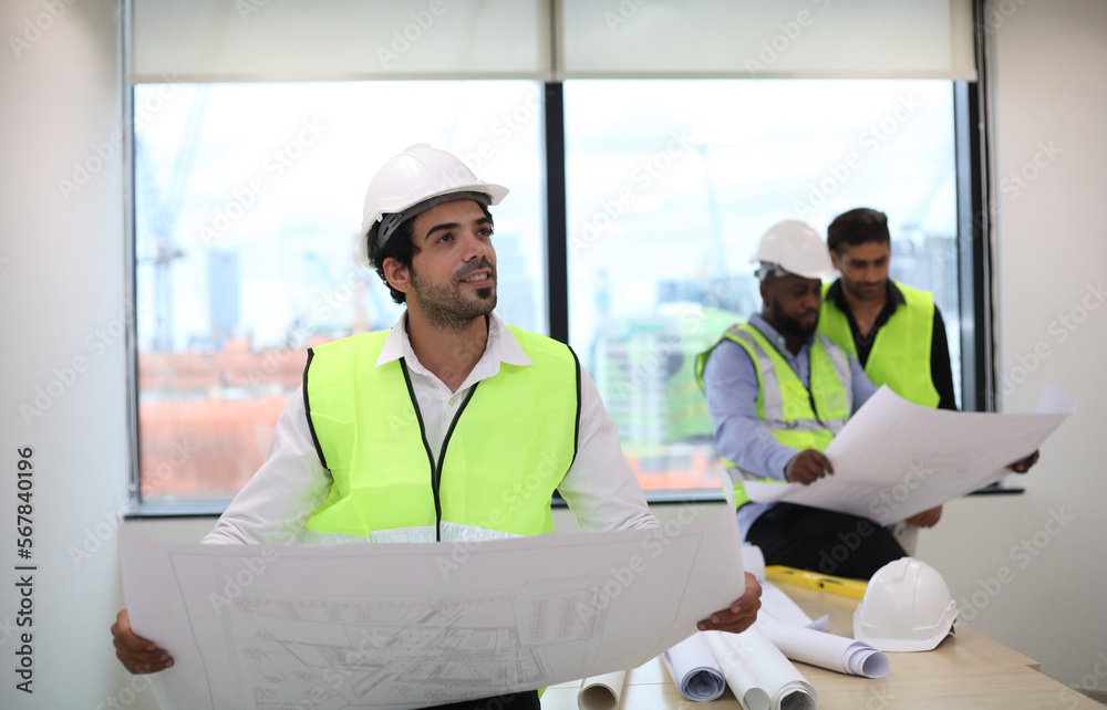 engineering team working on site engineering team working on site