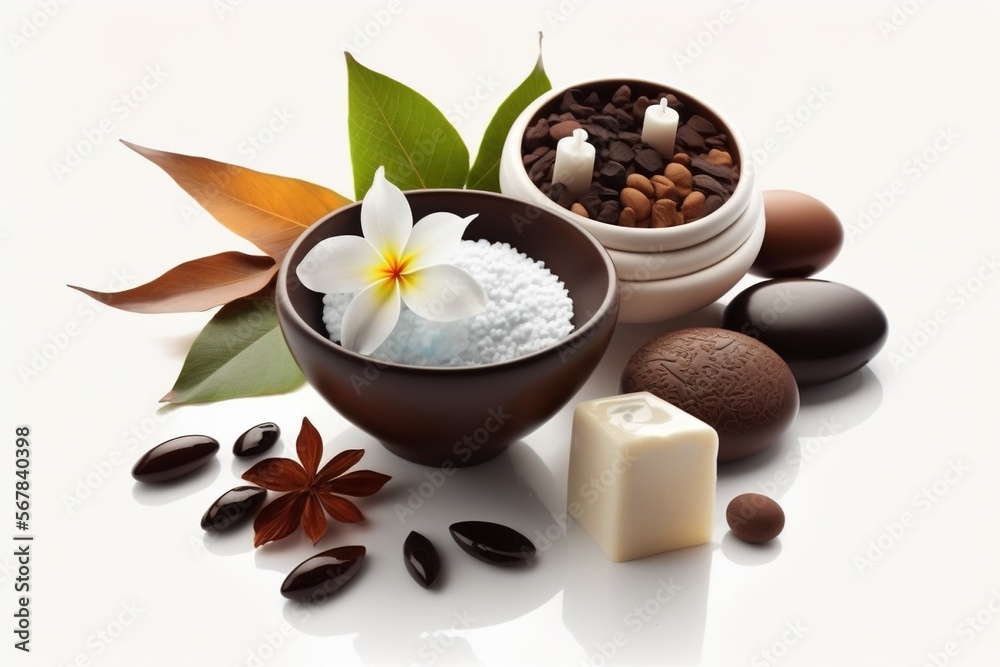 Spa items, massage, relaxation and relaxation. Stones, oils and candles on a black background. Spa items, massage, relaxation and relaxation. Stones, oils and candles on a black background.