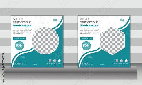 Medical Social Media Post Template that are designed with a minimalist and modern concept can be used for your business promotion.