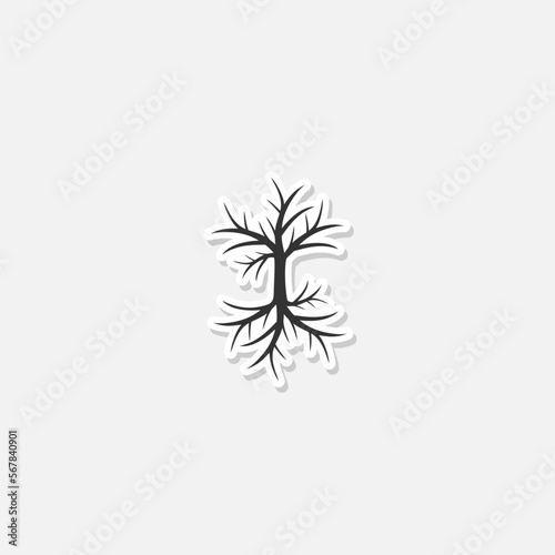 Dead Tree icon logo sticker isolated on gray background