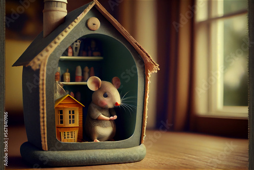 Adorable little mouse in a ...