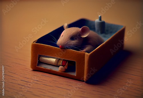 Cute little mouse sleeping ...