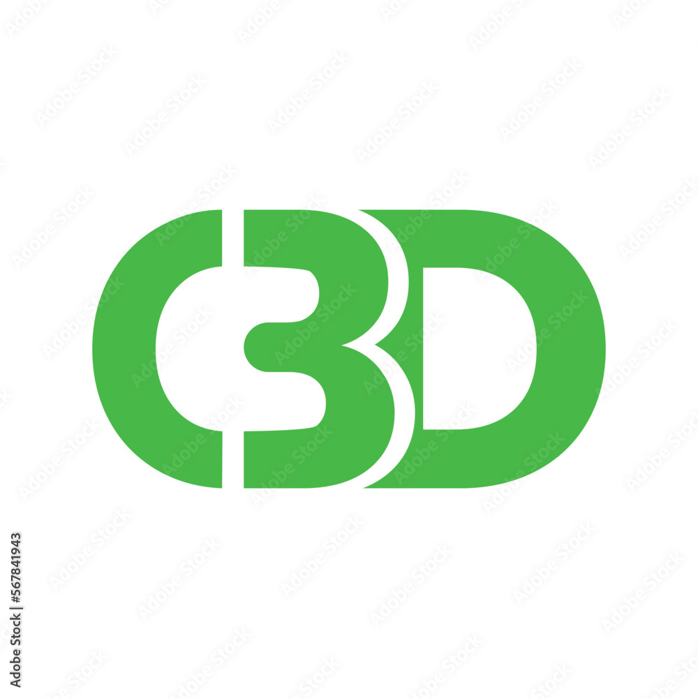 Fototapeta premium CBD Oil or Cannabidiol Lettermark Logo for CBD Hemp Oil Label Design or Box Design Template
