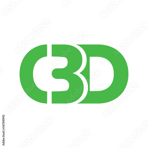 CBD Oil or Cannabidiol Lettermark Logo for CBD Hemp Oil Label Design or Box Design Template