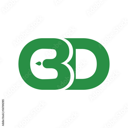 CBD Oil or Cannabidiol Lettermark Logo for CBD Hemp Oil Label Design or Box Design Template