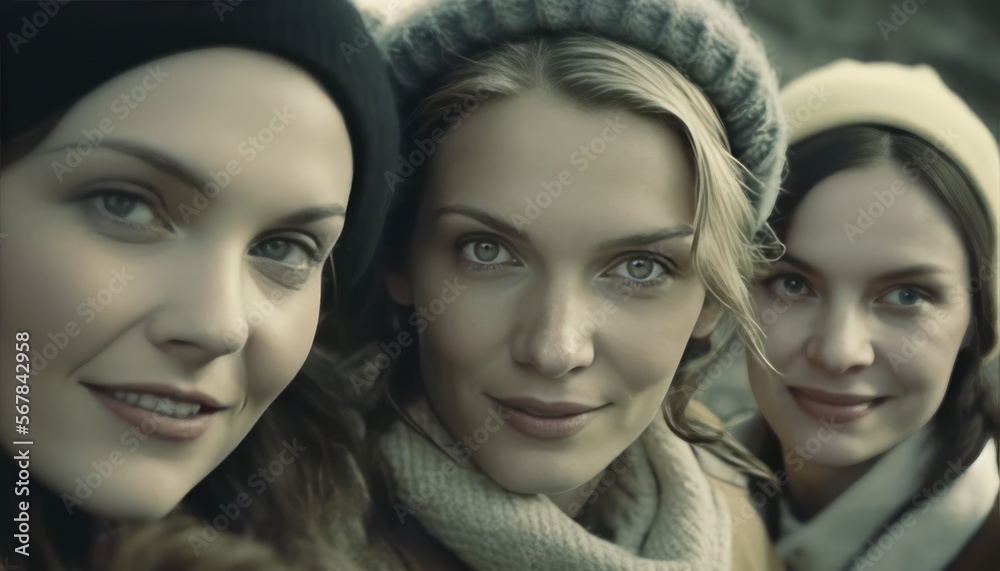 smiling young attractive Ukrainian young women looking at the camera. Generative AI smiling young attractive Ukrainian young women looking at the camera. Generative AI