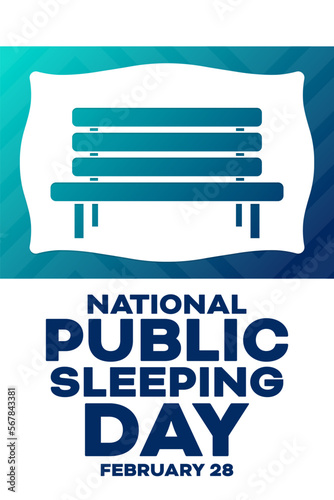 National Public Sleeping Day. February 28. Vector illustration. Holiday poster.