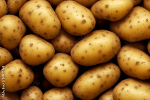 Realistic illustration of raw potatoes  using Generative AI