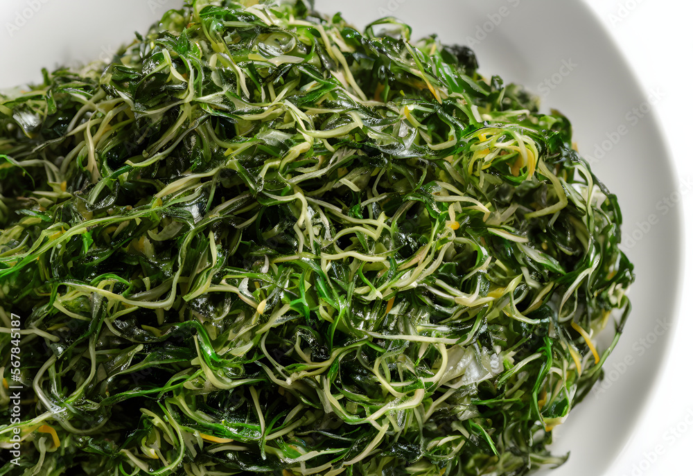 Realistic illustration of seaweed salad, using Generative AI