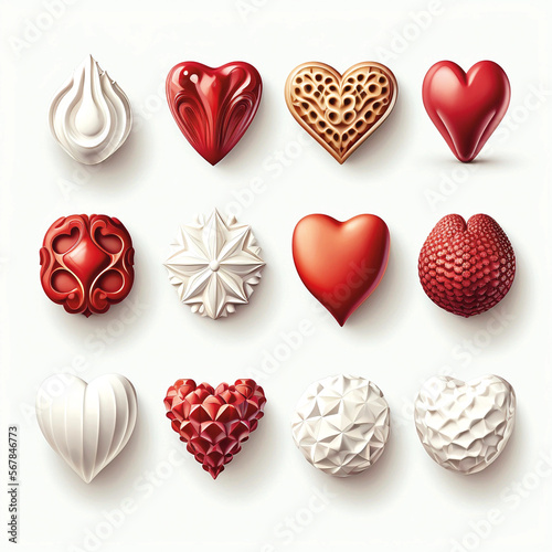 Ornament & Herzen Iconset Liebe Valentinstag - Generative AI
