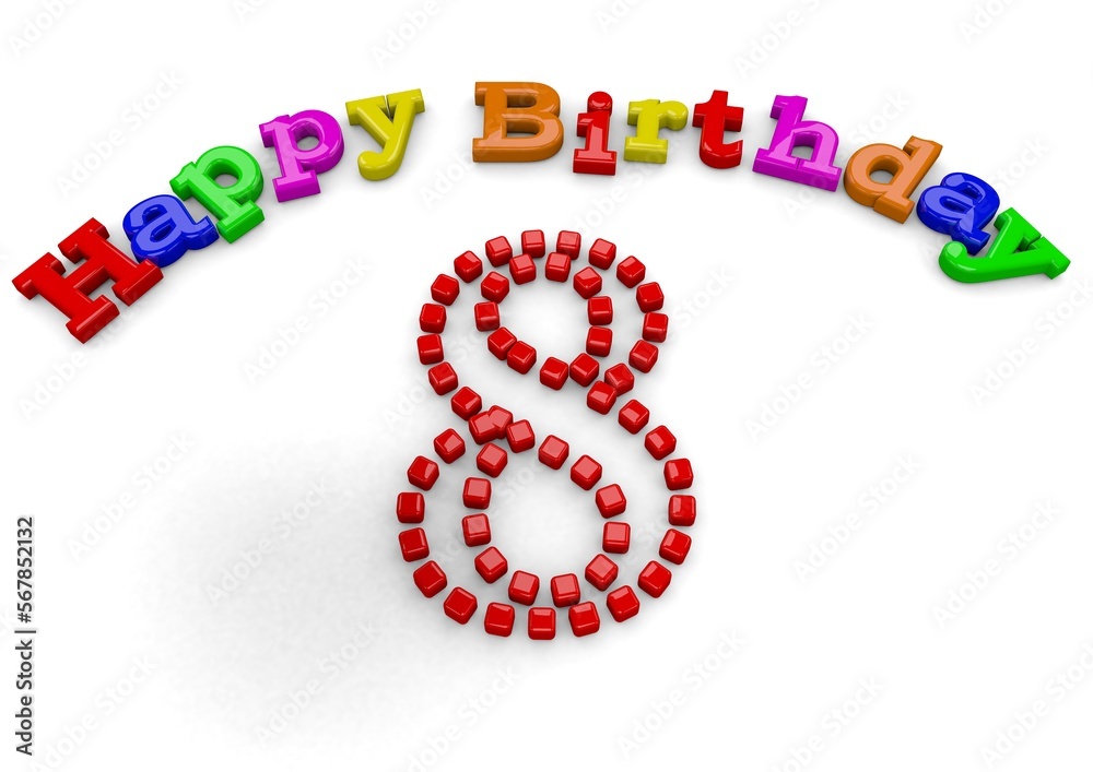 3D-Rendering Happy Birthday with big number 3D-Rendering Happy Birthday with big number