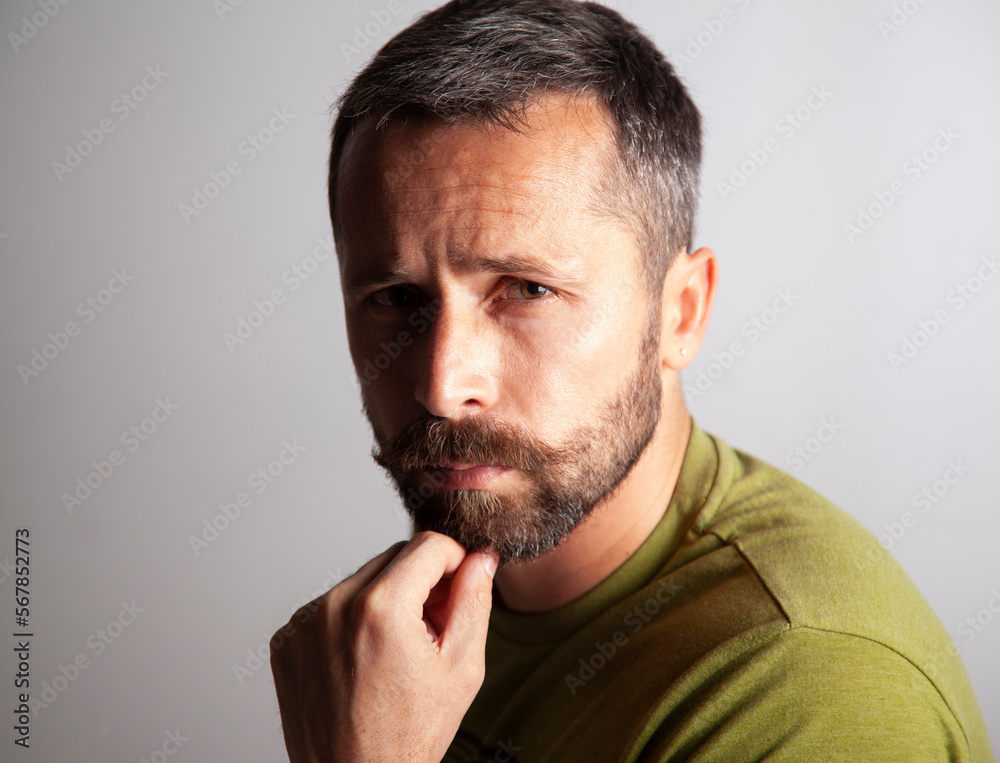 Fototapeta premium Portrait of young Turkish man. Image of young middle eastern male on white background.