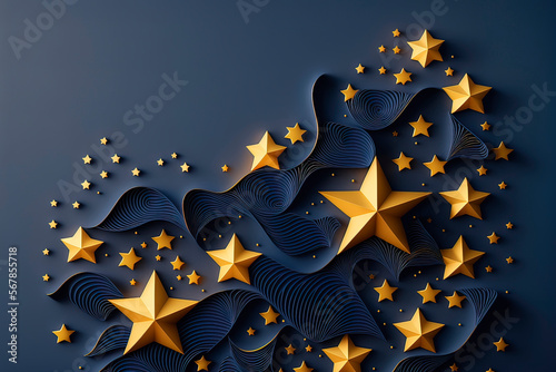 Blue background with golden...