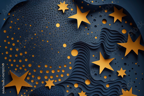 Blue background with golden...