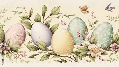 Beautiful Vintage Easter Background and Wallpaper