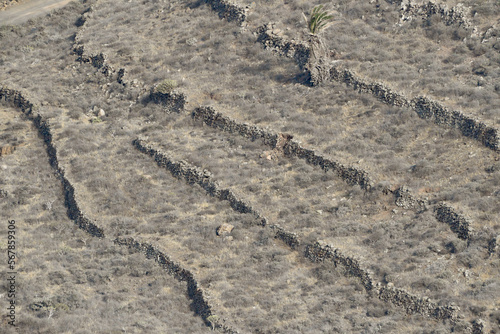 Old abandoned farming terraces in Lanzarote