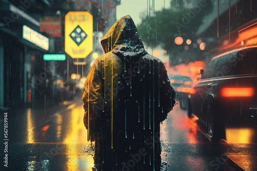 Acid rain, concept of pH Balance and Pollution, created with Generative AI technology