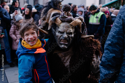 Konstfotografi Procession of the Krampus Bavarian tradition in Germany