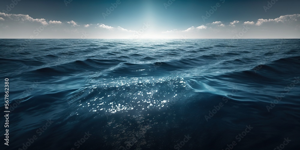 Sea surface with waves, concept of Tide Levels and Wave Dynamics, created with Generative AI technology Sea surface with waves, concept of Tide Levels and Wave Dynamics, created with Generative AI technology