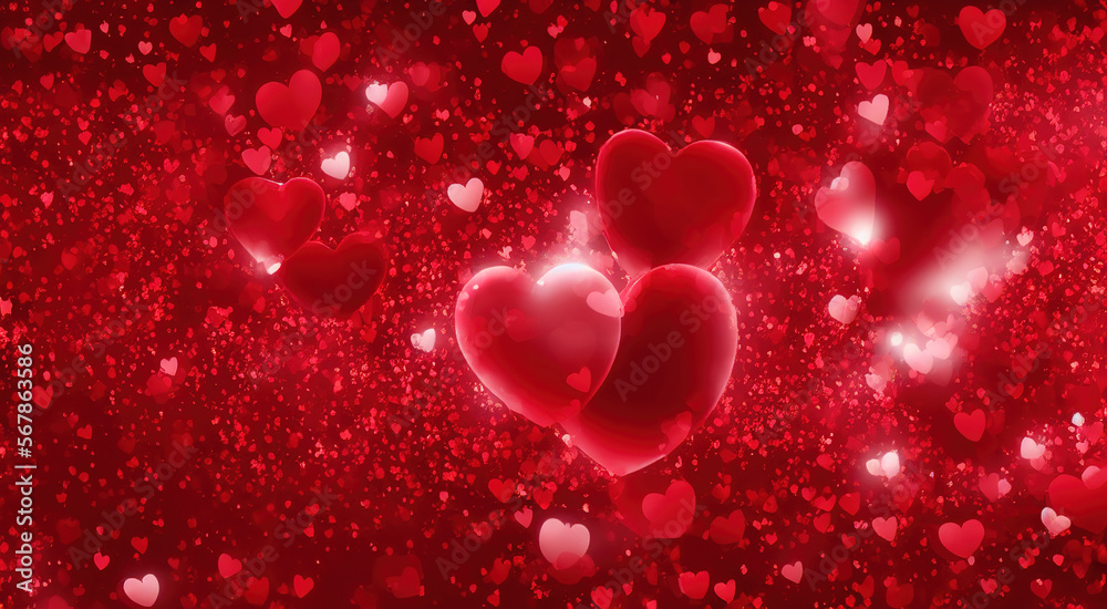 Valentine's Day Retro Background Textures - Insanely Detailed 3D Red Heart background