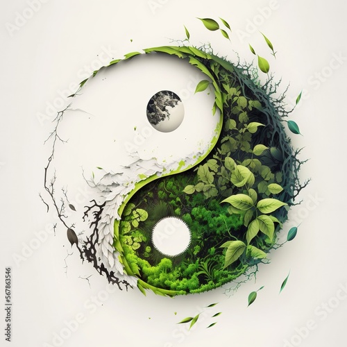 Yin Yang Nature Sign, Generative AI