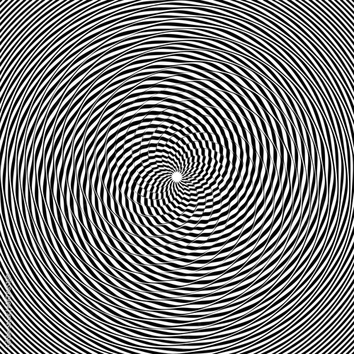 Abstract Op Art Pattern with Whirl Movement Illusion Effect.