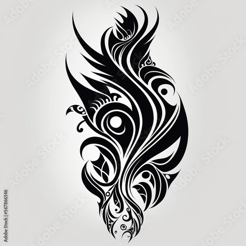 tribal pattern tattoo vector art design,tattoo tribal, sketch art design isolated on white background photo