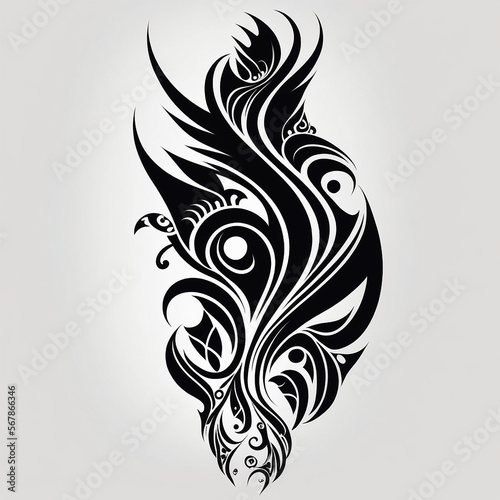 tribal pattern tattoo vector art design,tattoo tribal, sketch art design isolated on white background
